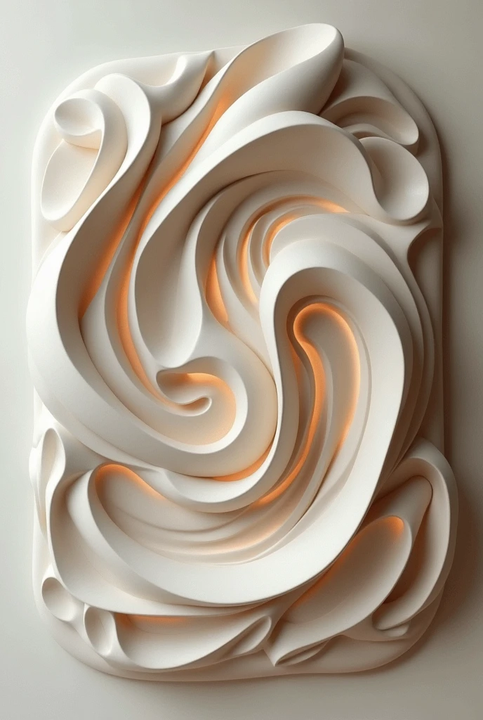 Please create a wall sculpture similar to the one in the photo, with soft, harmonious and organic curves, which resembles unique and exclusive art, bringing a feeling of beauty and sophistication to the environment where it is inserted