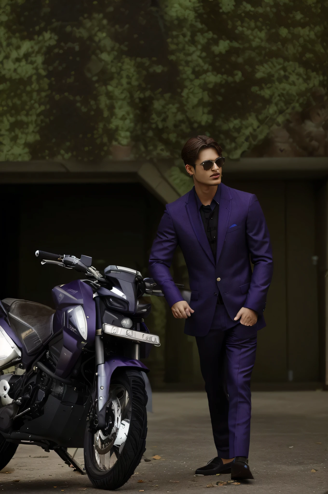 Realistic cotton material dark purple luxuries suits 