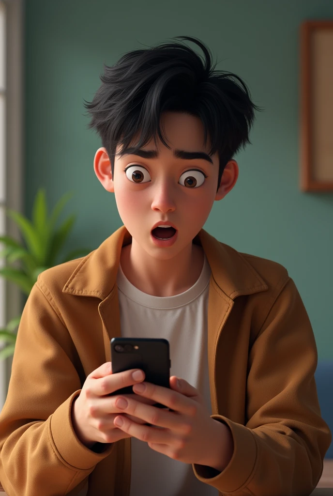 Juan receives a message on his phone and is surprised
