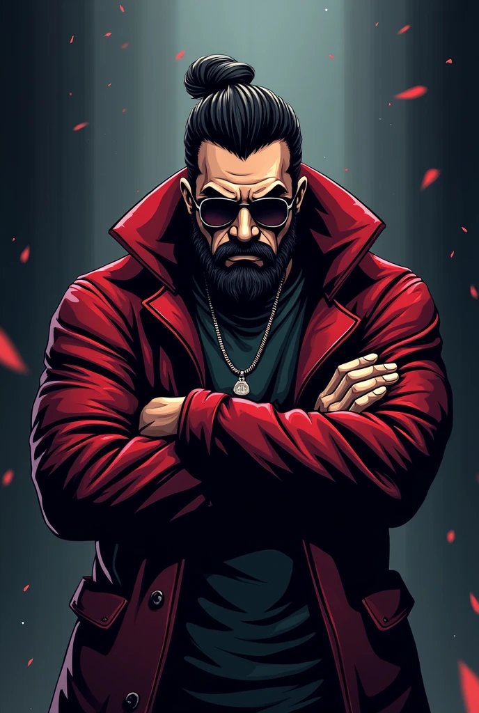Create a logo for YouTube that looks like a gangster character and the little one looks advanced and the name is Asmer Vai.