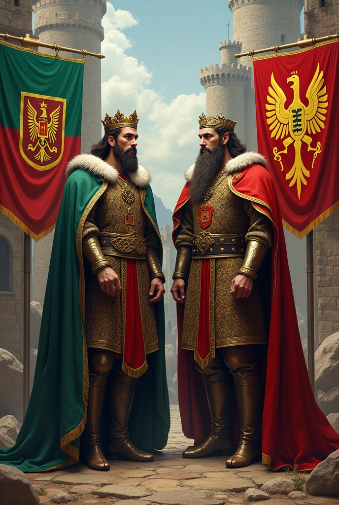 Bulgerian Macedonian Allayns , kings , Flags ,Medivle roome