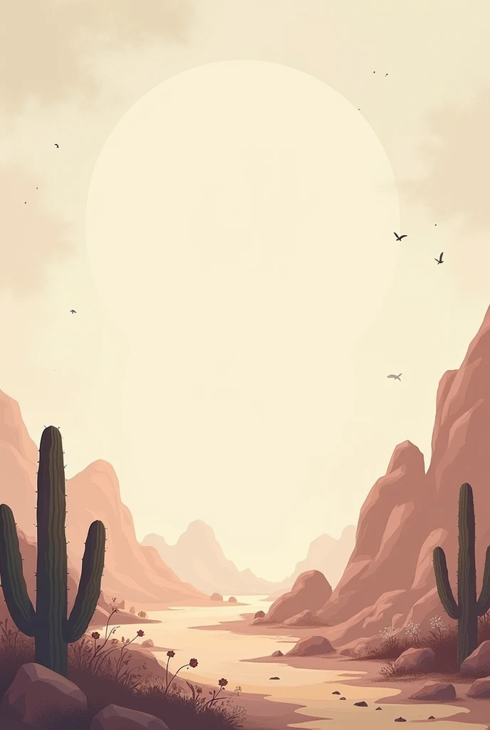 I want a background in neutral colors with small details of the patriotic month of September, but without symbols and without flowers, They can be cacti or things that represent Mexico but with a space in the center