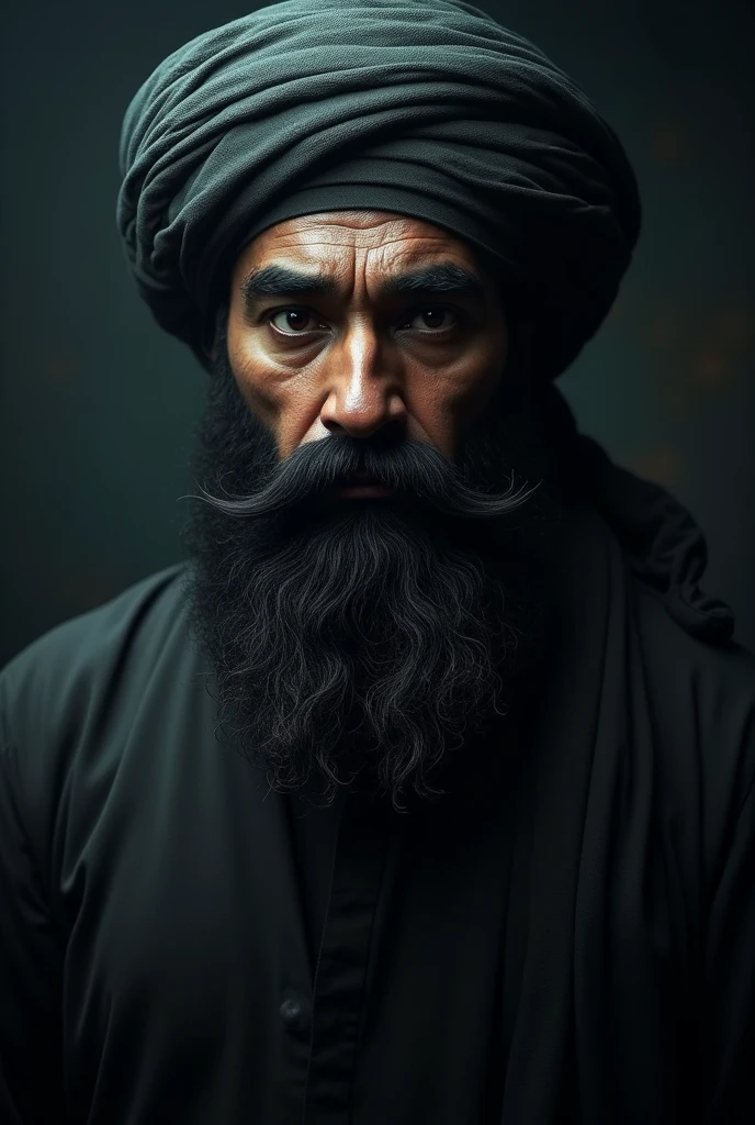 Create a dark image of Jarnail Singh Bhindranwale more expensive people see and click on it