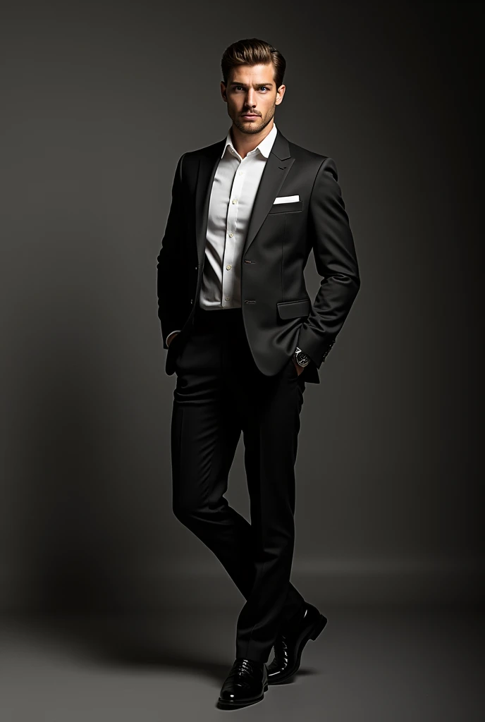 Handsome man in suit, elegant and manly.