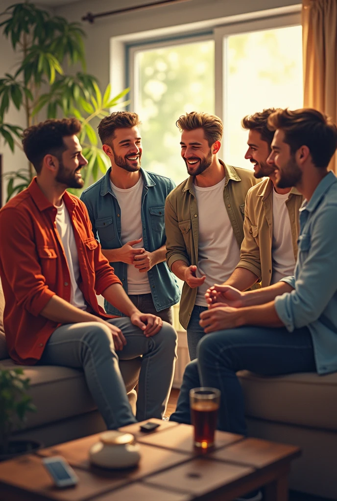 men with friends