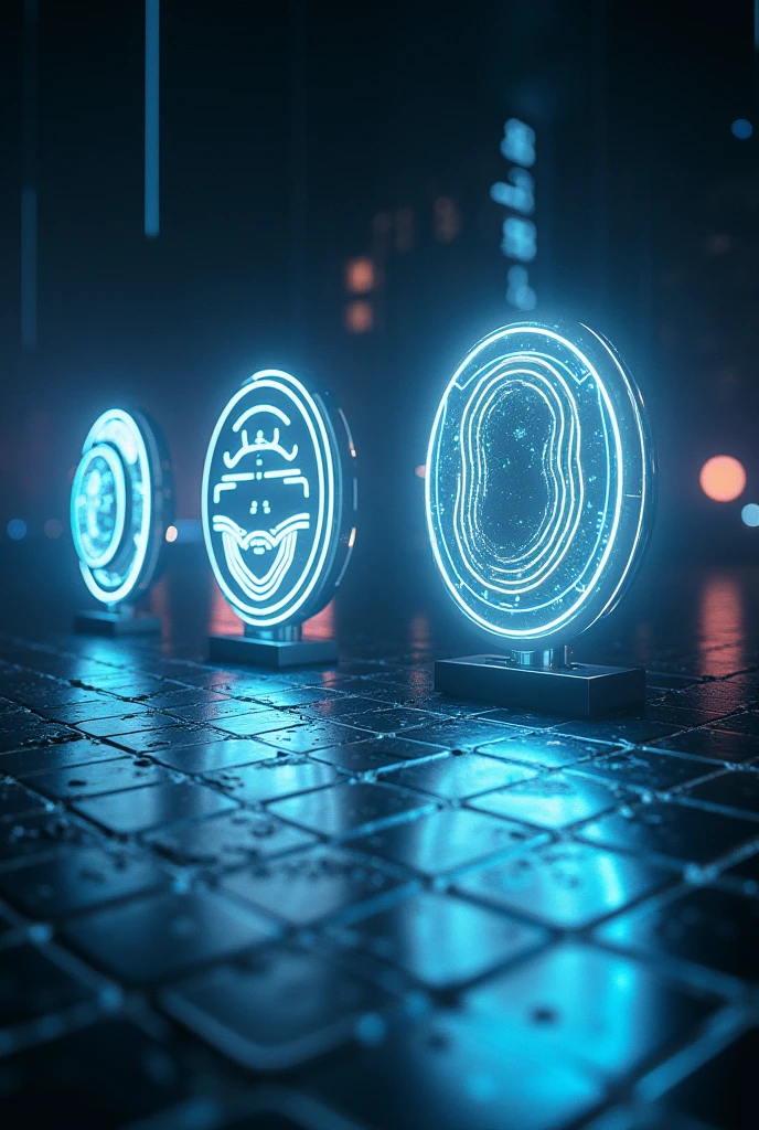 State-of-the-art futuristic illuminated symbols