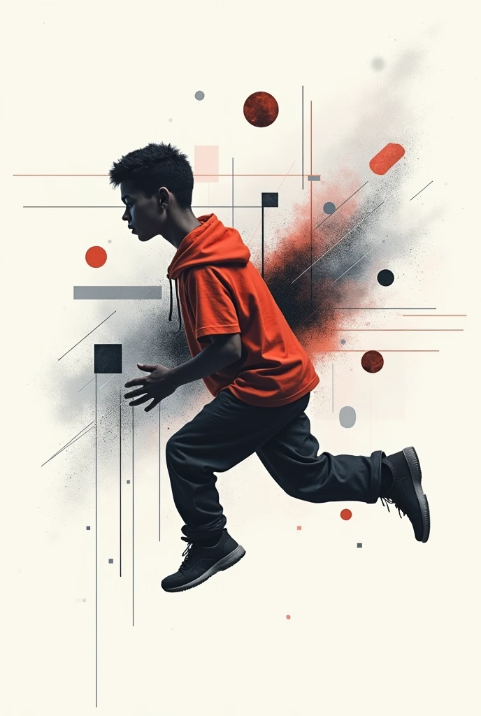 I need you to create a drawing for me about graphic design as an artistic expression and universal communication.. It also has to have distancing elements,touch, overlap,Penetration,union,Subtraction,coincidence and that the drawing has a clear message