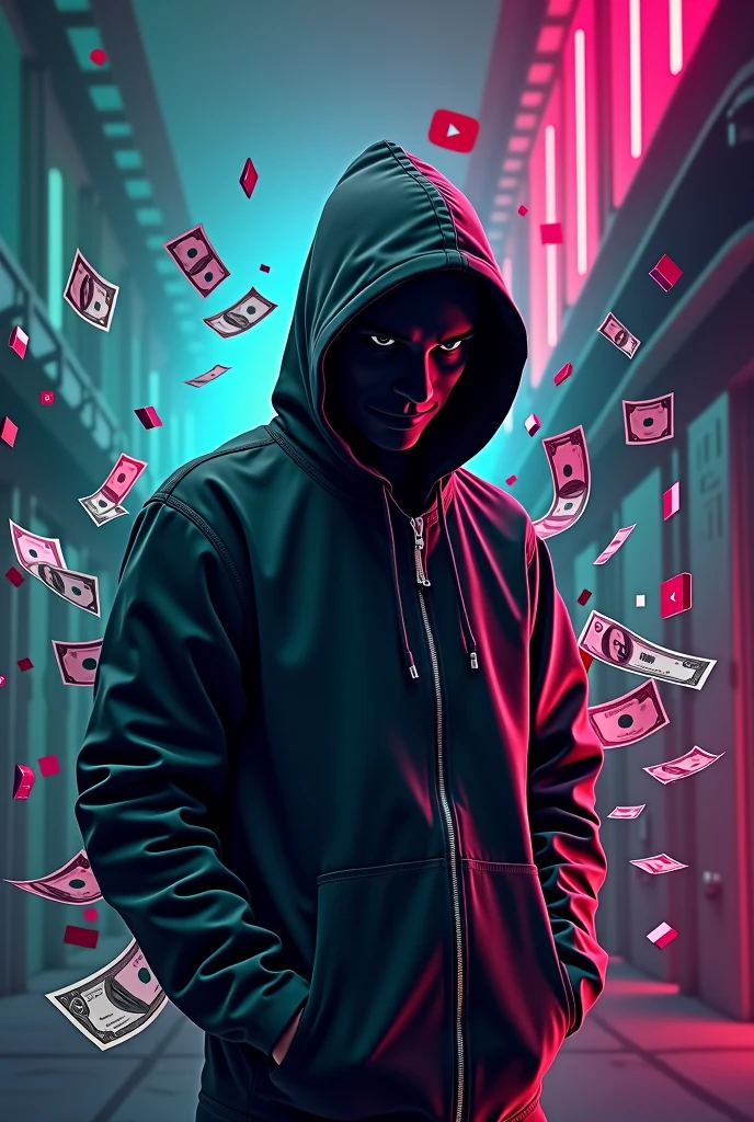 Black shadow of a man with poison in his hands cartoon, Vice City GTA, poisonous green background