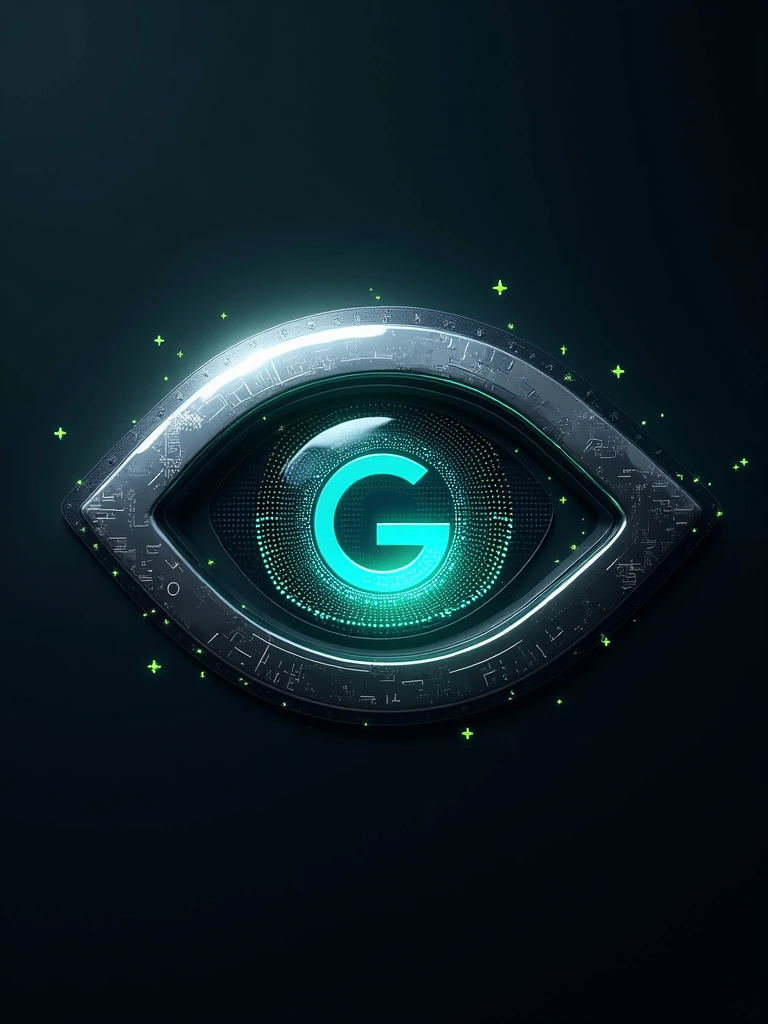Main Idea: A digital eye symbol combined with the letter "G" or "V," representing the vision and creativity behind AI-generated visuals.
A futuristic eye symbol with a glowing blue iris, integrated into the letter "G," with silver metallic details.
An abstract eye design with a "V" in the center, using neon teal and black, representing the visionary aspect of AI in art.
A digital eye composed of tiny squares (pixels) that form the letter "G" within it, with a gradient from dark blue to vibrant green.