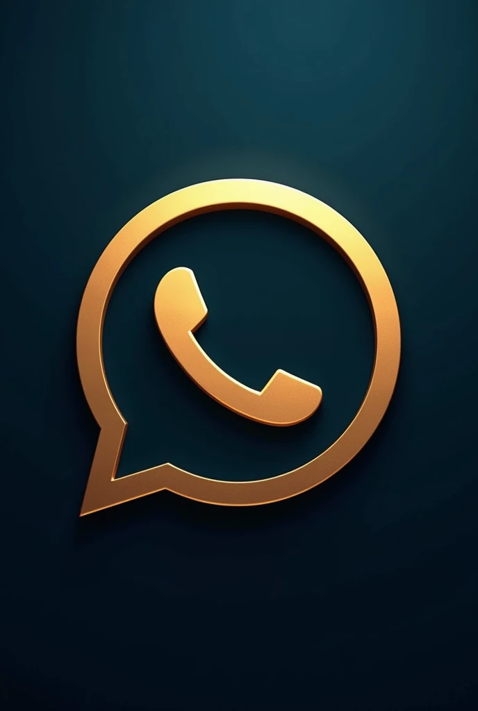 a golden circle with a navy blue background for instagram highlights with the golden and less realistic whatsapp logo, the circle around the WhatsApp logo is missing