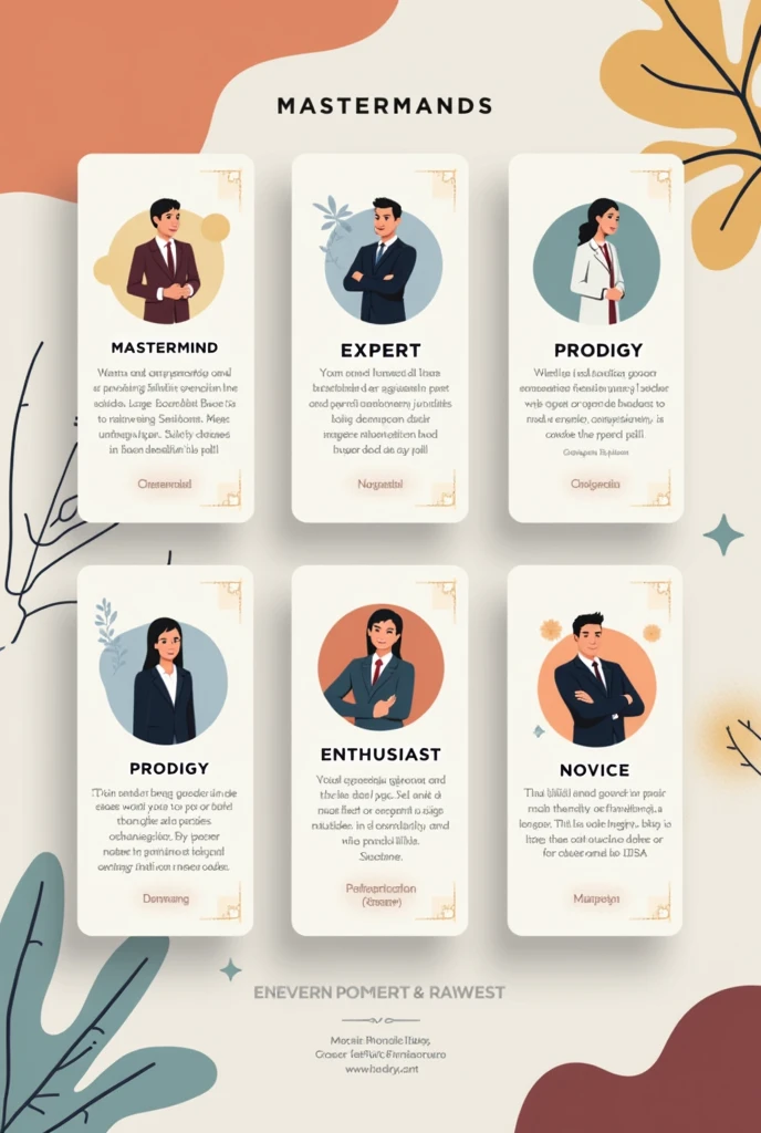 erate printable document of cards - Mastermind Card, Expert Card, Prodigy Card, Enthusiast Card and Novice Card
