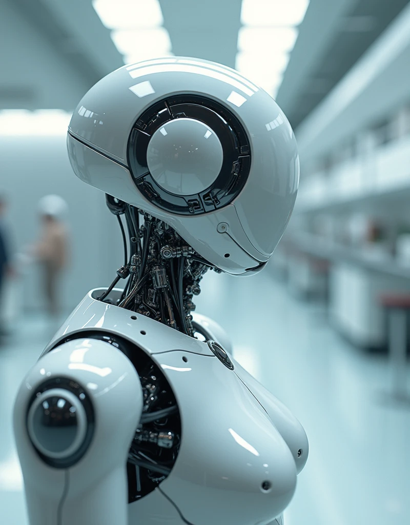 Medical concept robot classy model detailed simmetry , hyper realistic, 4k 35 mm shot microscopic photography