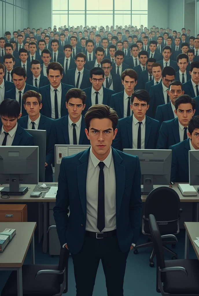 100 people of young men working in company and they all are feeling unlucky