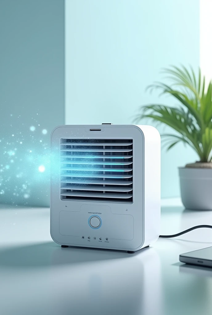 This mini AC is compatible with a wide range of charging options, including power banks, laptops, and car chargers, so you’re never without power.
Automated airflow control: Tailor the cool automatically on the basis of the temperature
Double side airflow.
Picture it.