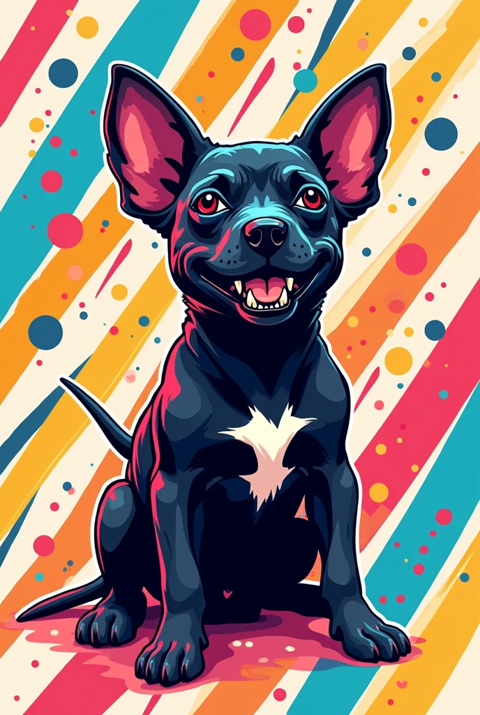 A PINCHER PUPPY IMAGE IN COLORED LINES