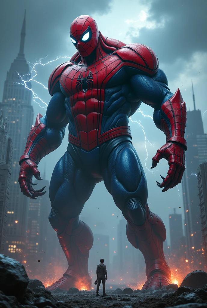 hình ảnh thực tế, quái vật spider man, khổng lồ, still wearing his signature red armor