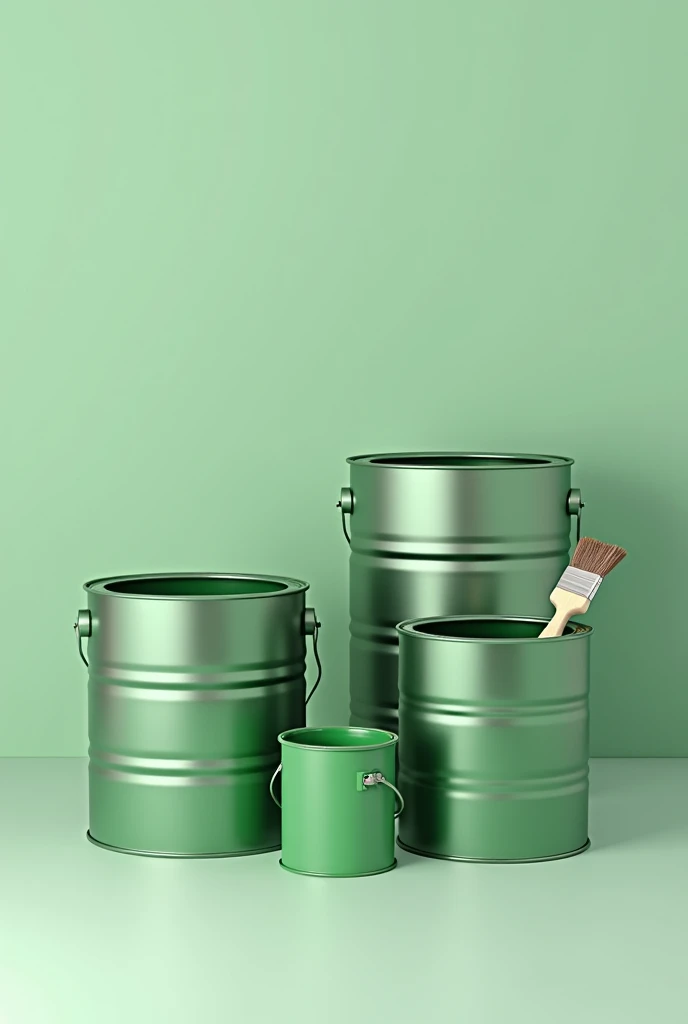 18L ink cans, 3,5L with brush and green paint 3d paint