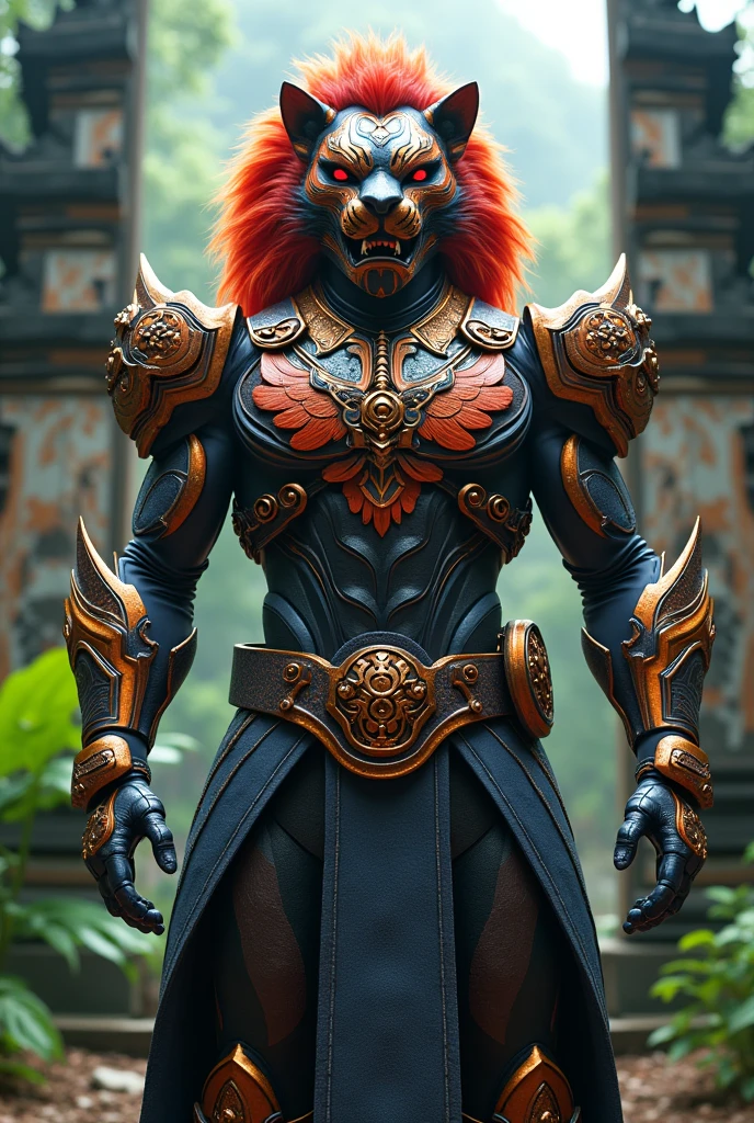 A Hero looks Kamen Rider with Lion reference from Bali