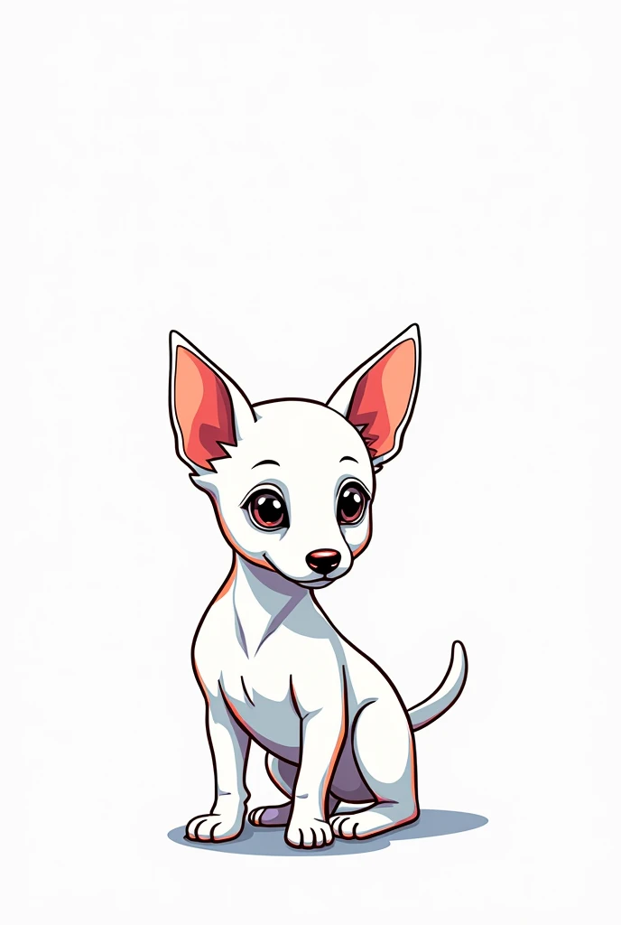 AN ADULT WHITE MINI PINCHER PUPPY IMAGE IN COLORED LINES