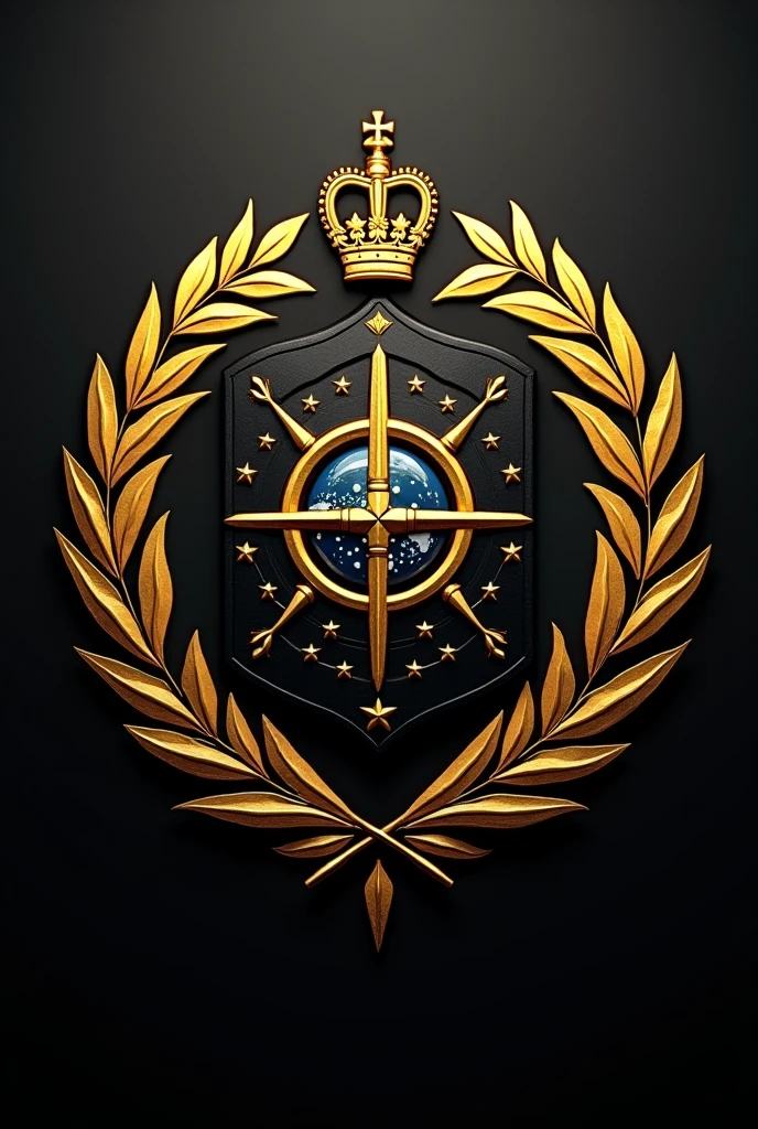 National coat of arms of Brazil in bold colors black and gold 4k