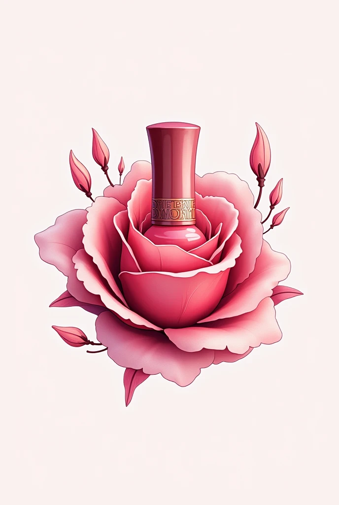 A logo for Rose Amorim nail salon with a nail polish theme, etc.