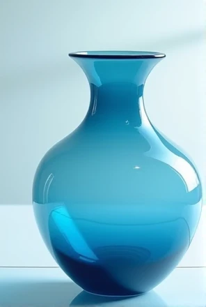 Make an ocean blue pottery, With Details, glass style, but with nothing inside
