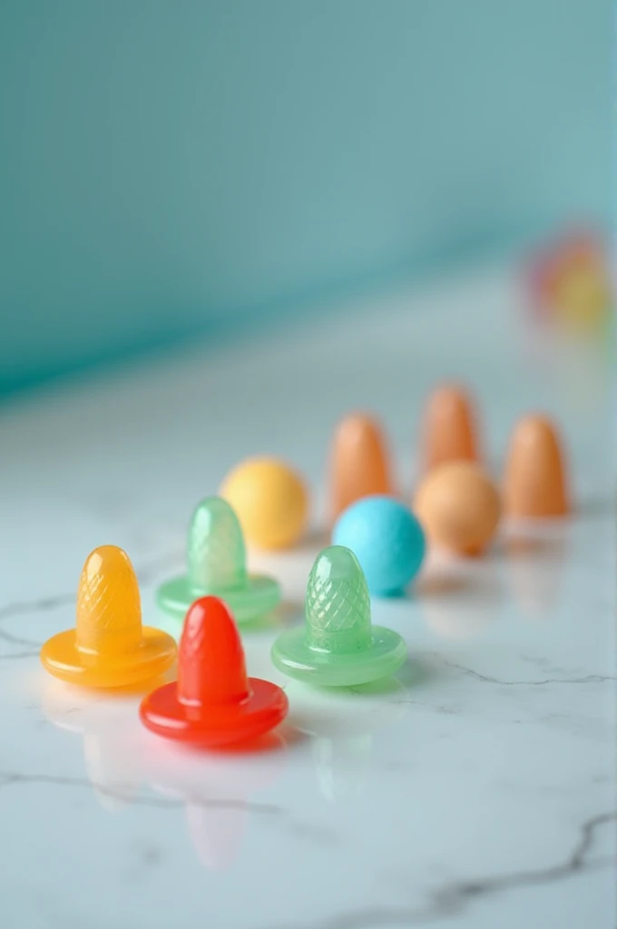 Different types de Condom oraux sur une table