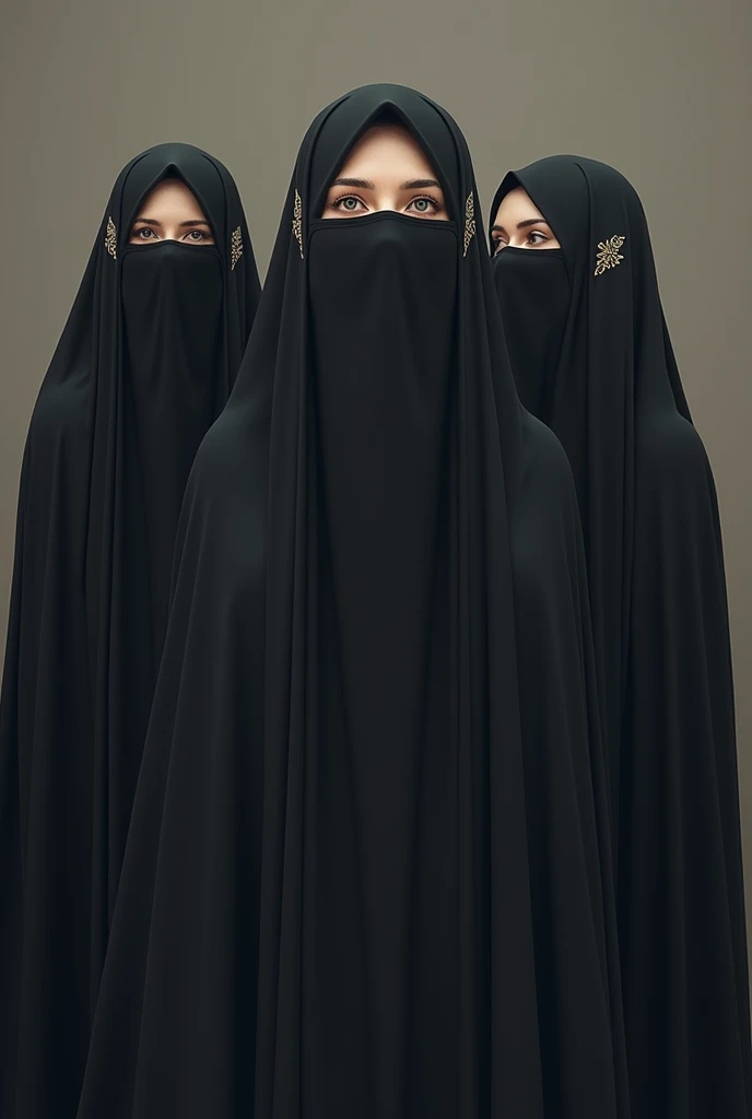 Tight niqabi women in face cover