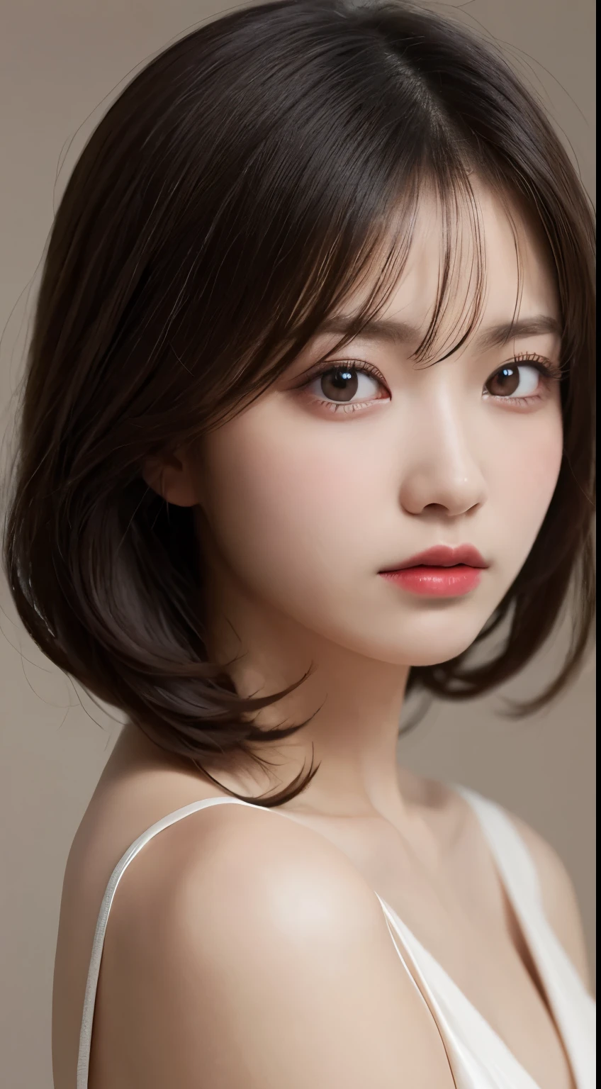 (1girl:1.3), Masterpiece, Best quality, amazing beauty, 4K, absurdres, finely detail, super detailed eye, perfect anatomy, official art, cinematic lighting, BREAK, living, silky medium hair, silky straight hair, black hair, BREAK , usually, medium, BREAK , (Jersey:1.2), BREAK,()