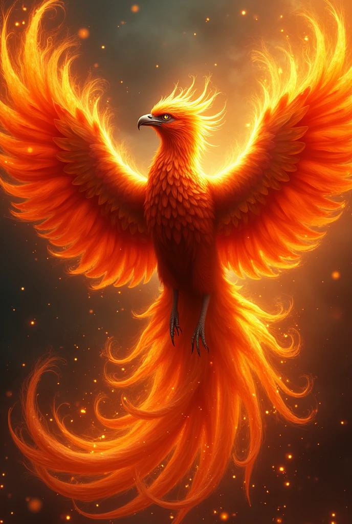 Photo of a realistic phoenix in flames