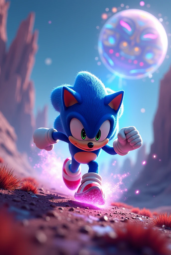 Fond d'écran Sonic the hedgehog in thé wisp planète
