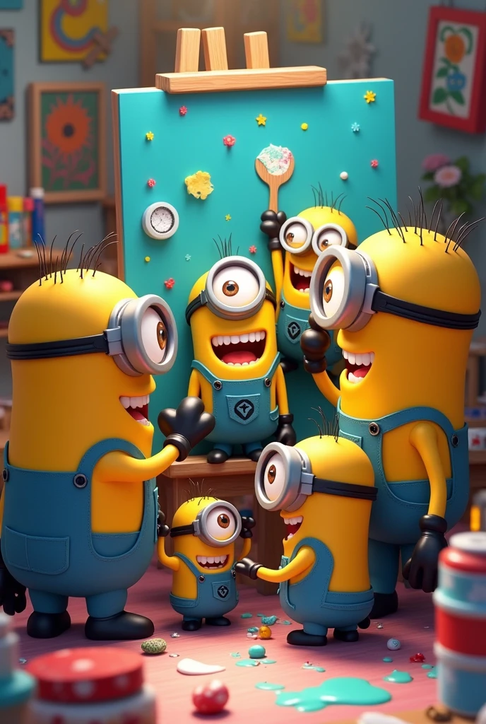 minions creating art