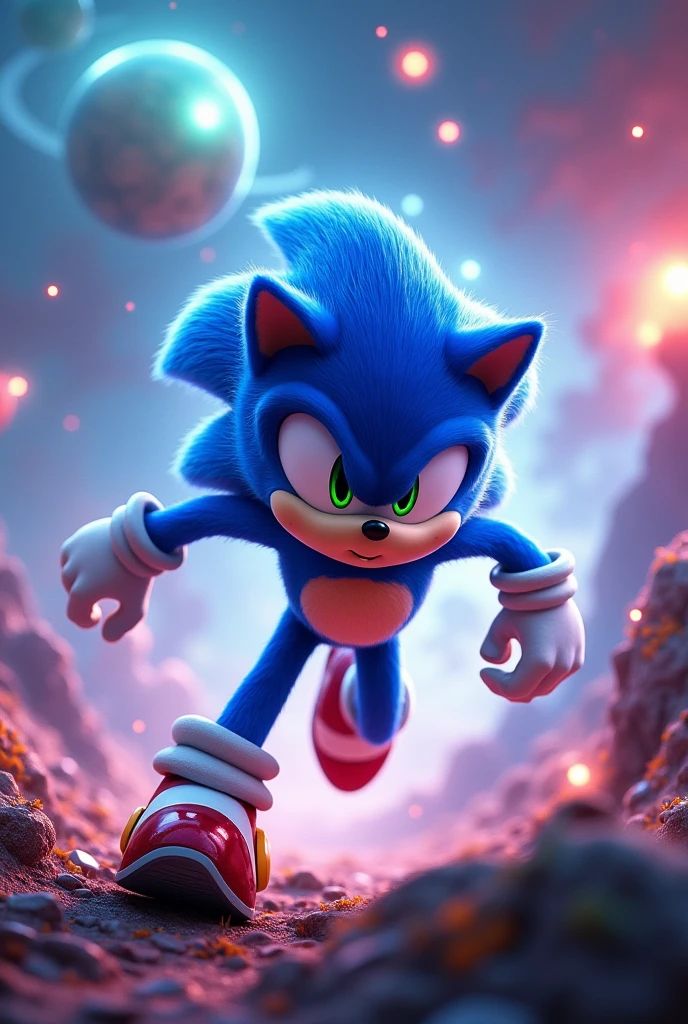Fond d'écran Sonic the hedgehog in thé wisp planète