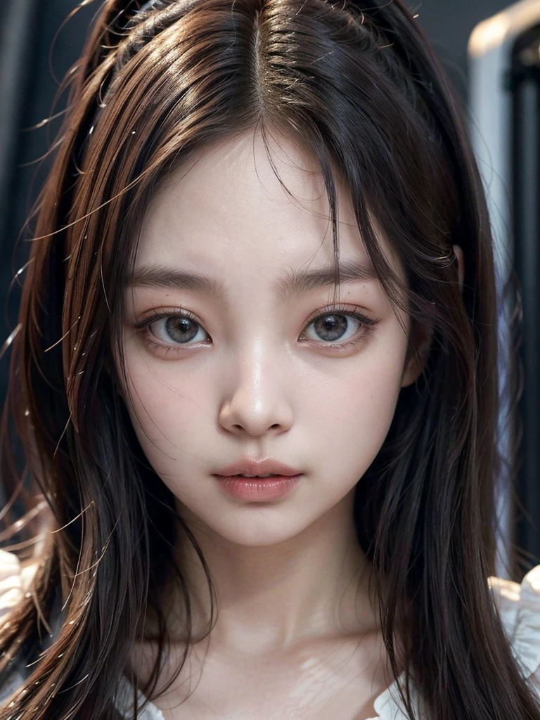 Jennie Kim, beautiful detailed eyes, beautiful detailed lips, doll lips, straight hair, large eyes, realistic