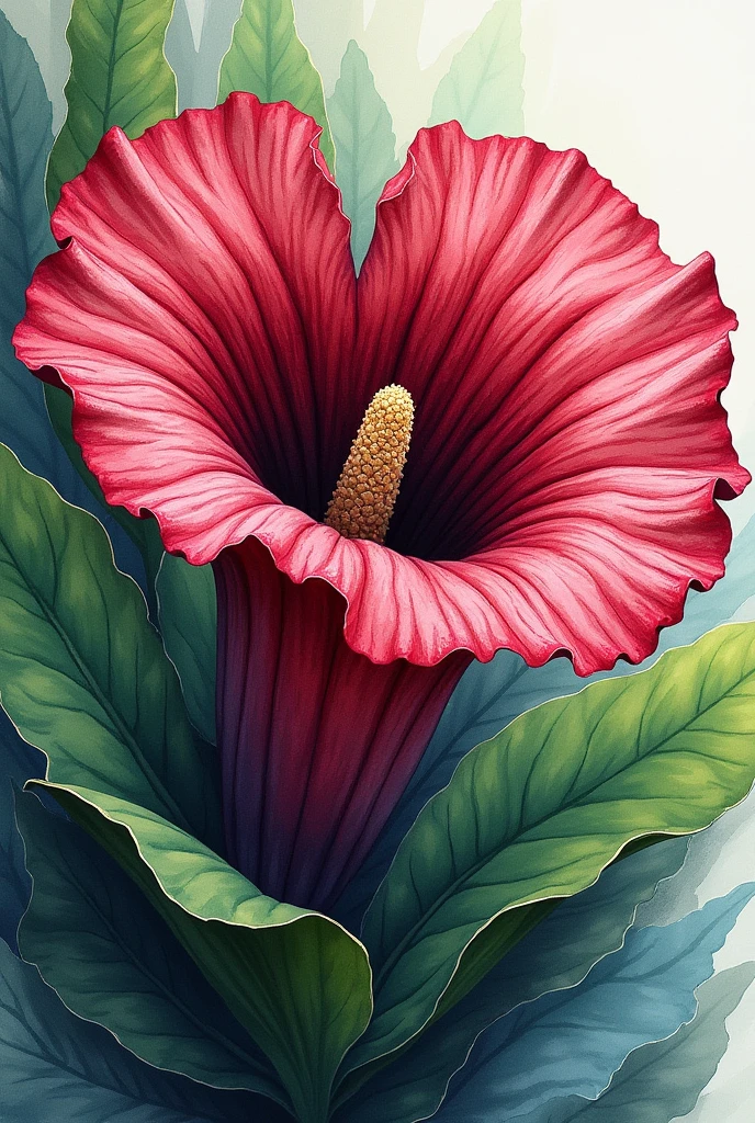 Create a Rafflesia flower using watercolor style