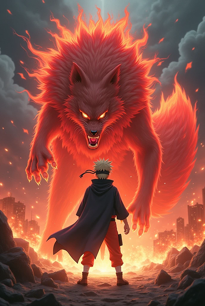 Angre Naruto with nine tail fox power