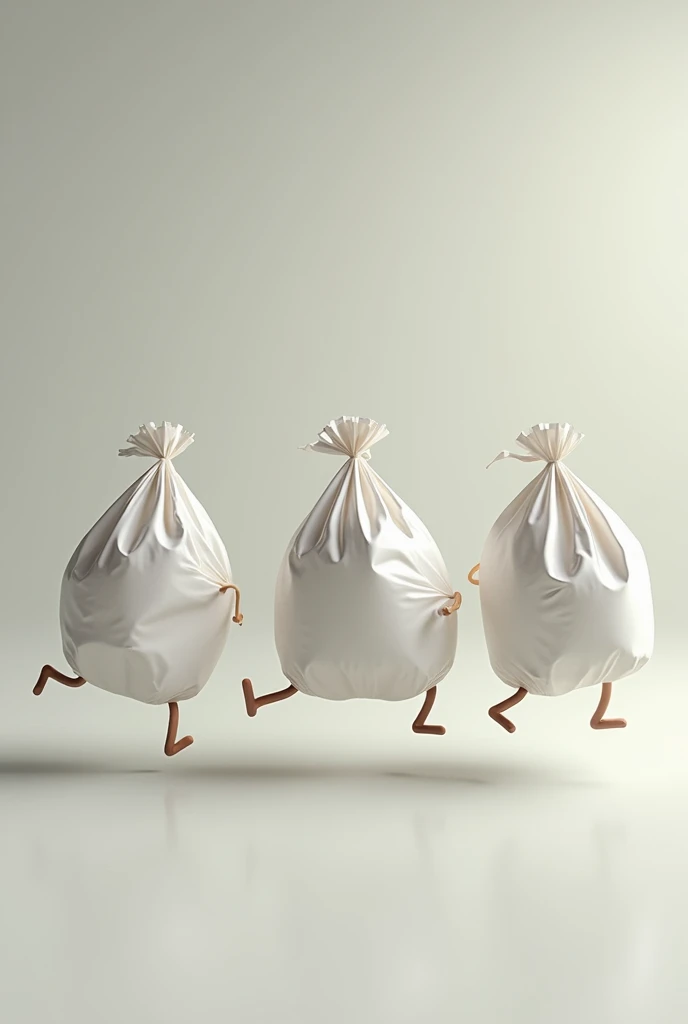 3 plastic bag look like alive run horizontal