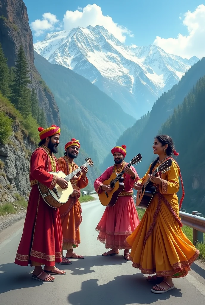 Himalayan highway band With sarangi mandolin guitar and madal drums