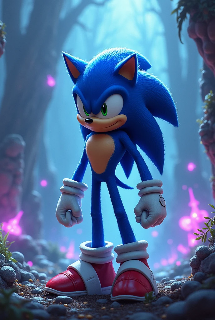 Sonic adult wallpaper in the planet of the will-o'-the-wisps. He stands.