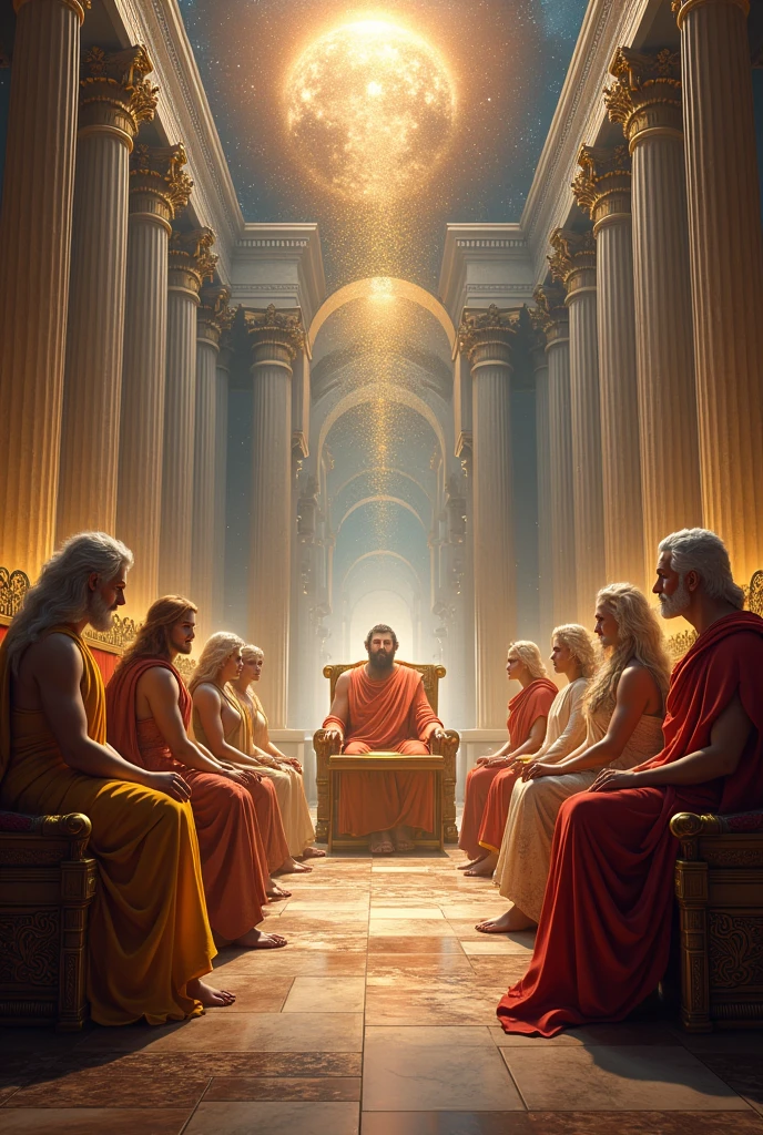The meeting of the gods of the odyssey