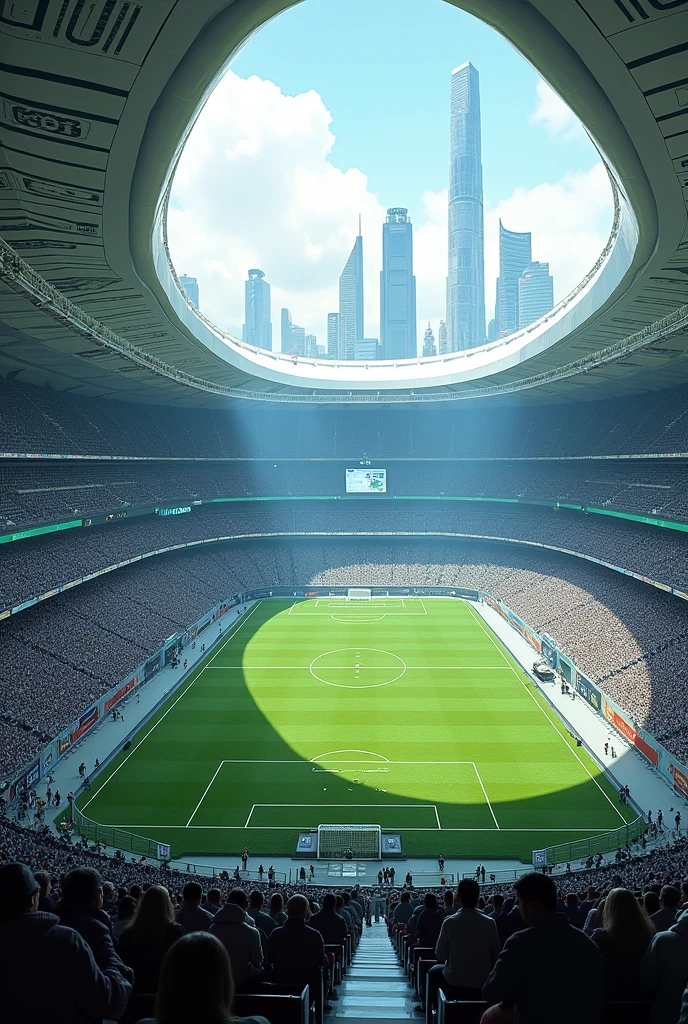Futuristic football stadium