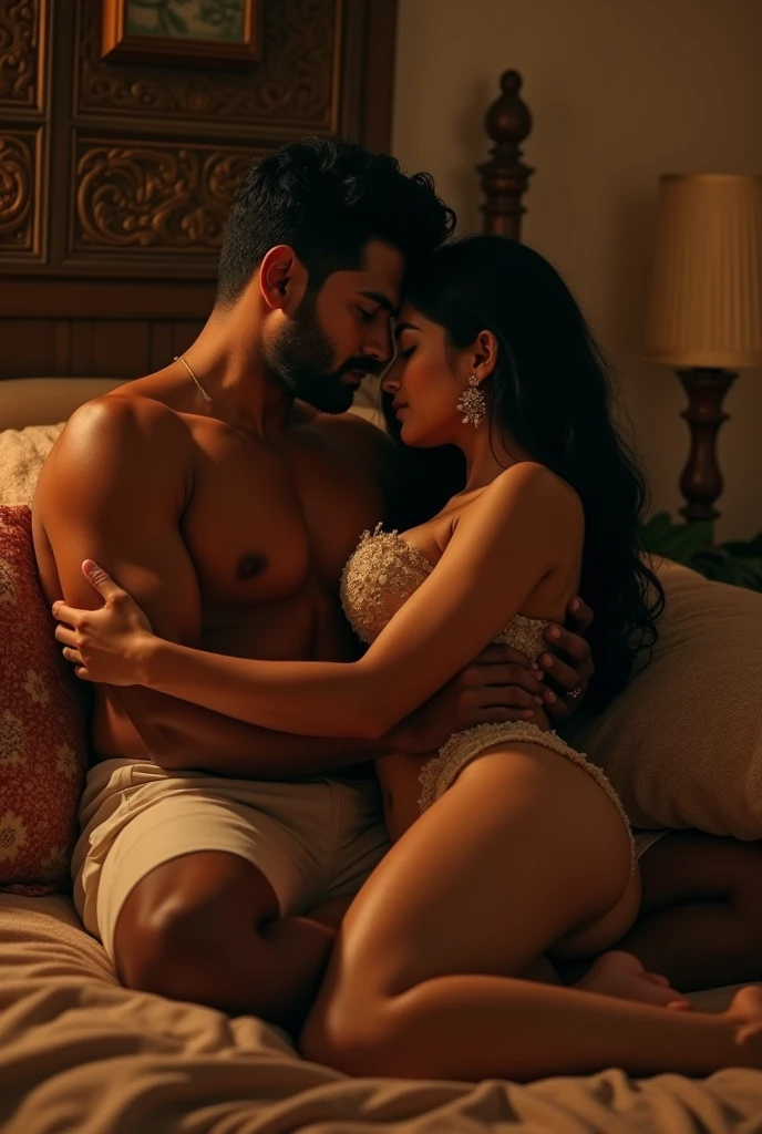 Punjabi couple doing on bed