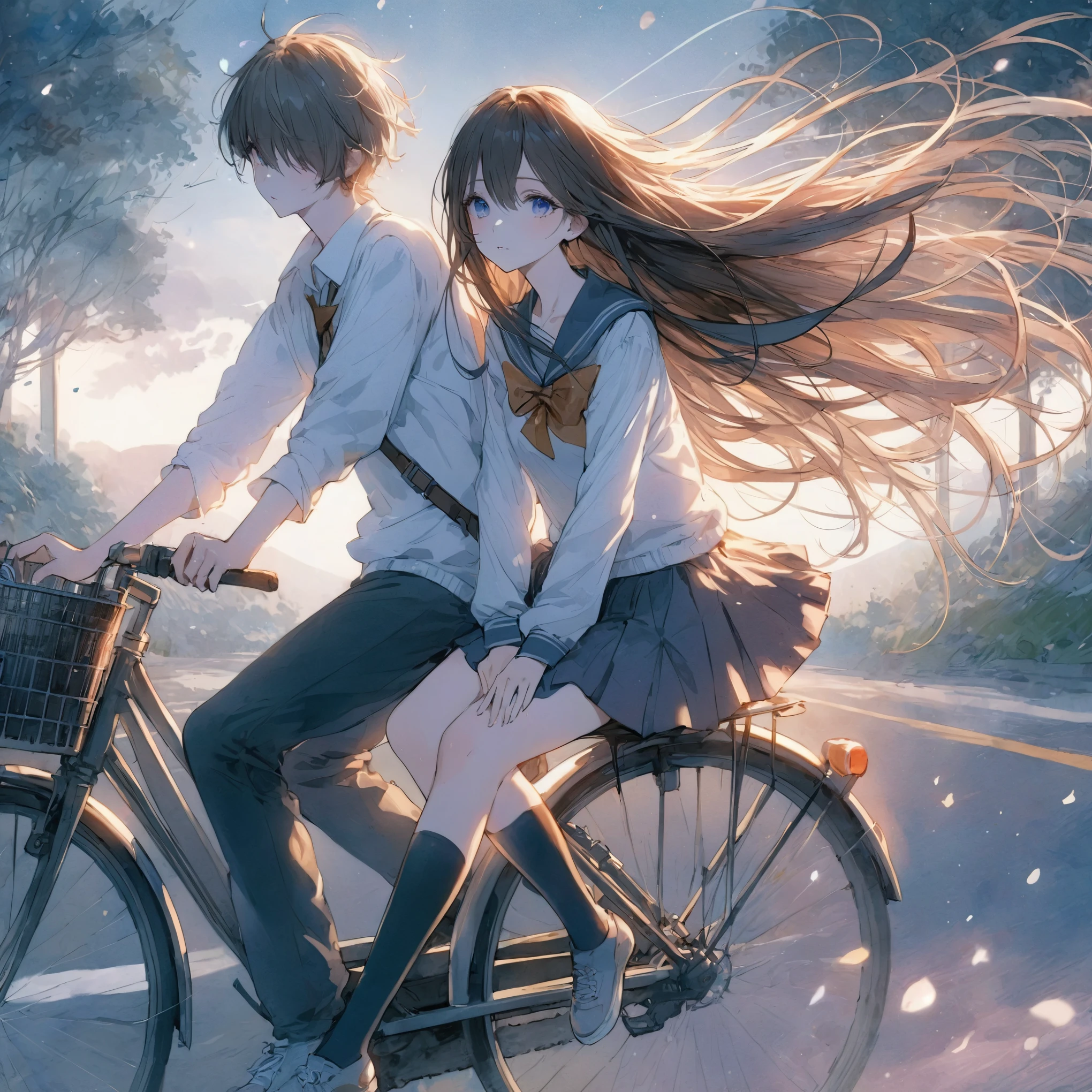 Official art using high-quality hand-drawn watercolor sketch techniques. (best quality,4k,8k,highres,masterpiece:1.2),ultra-detailed,beautiful detailed eyes,A girl with beautiful eyes, everyone, beautiful anime girl, cute anime girl, smooth anime art, anime style, elegant colors, soft lighting, delicate beautiful eyes, very coquettish, (beautiful large breast:1.2), (correct hands:1.2),