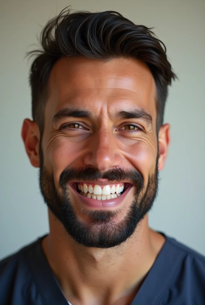 naughty man, 29-years-old, good physical shape, white ancestry, lightbrown eyes, height 1,81 metro, Peso 85kg, military hair, short beard, dental professional