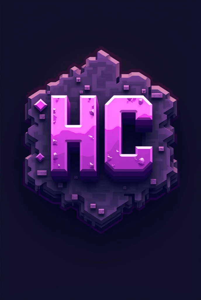 Create a logo with name HC for main color purple MINECRAFT theme