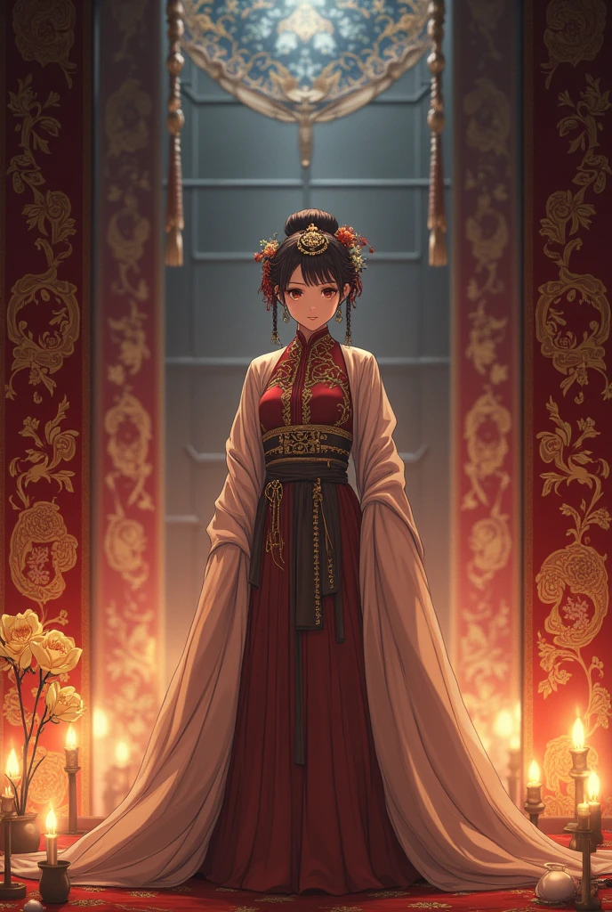 anime anime wallpapers anime anime wallpapers anime anime Intricate details capture the essence of a noble figure against a backdrop of timeless tapestries, bathed in soft, candlelit ambiance