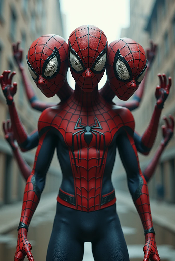 real image, spider man, has 3 heads and 6 arms
