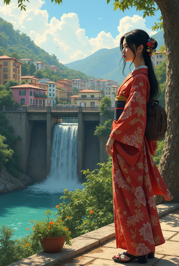 a Japanese woman in the city of Campina Grande in Paraíba, in the old dam