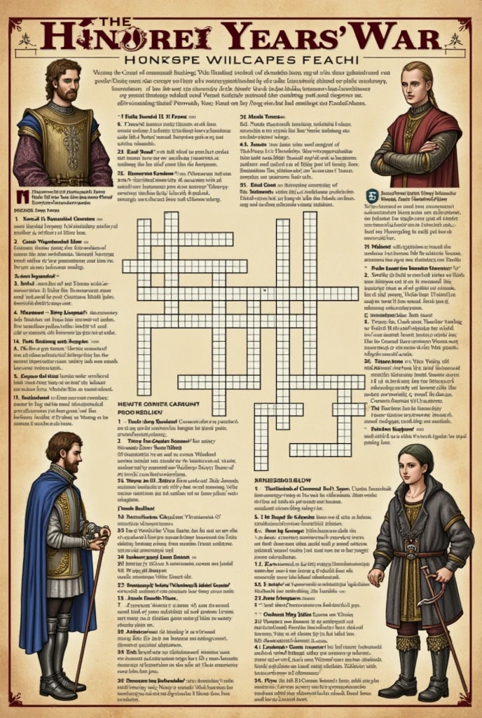 do a crossword puzzle about the hundred years war for high school students