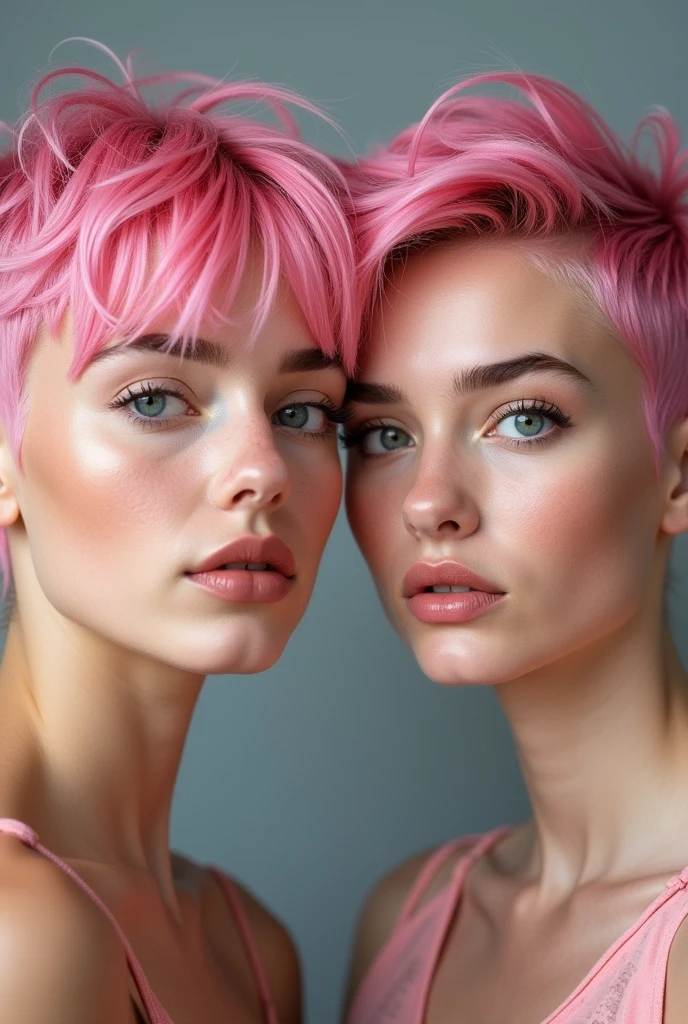 Women with short pink hair